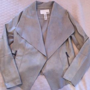 Gray faux leather Bar III coat
